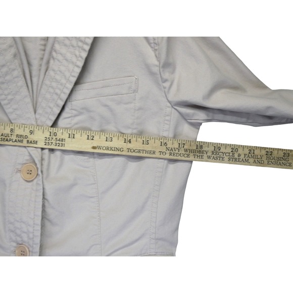 Talbots Women's Canvas Blazer Jacket Size 10 Mauve Taupe Cotton Blend Casual - Picture 7 of 11